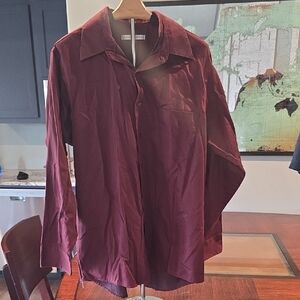 Geoffrey Beene Men's Casual Button Down Shirt - Burgundy